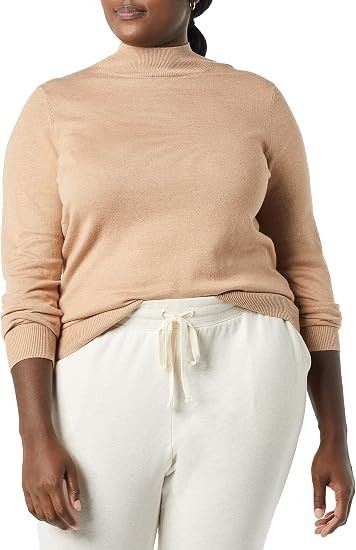 Beige Mock Neck Sweater imagen 1